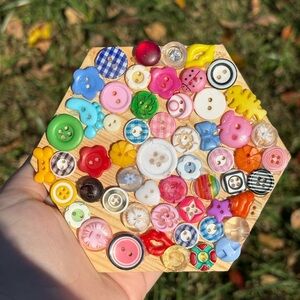 Colorful Button Art Hexagon